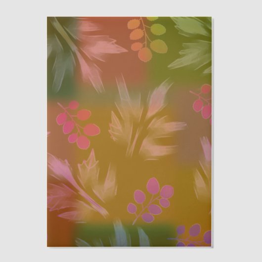 Floral Brown ベラム紙招待状 (正面)