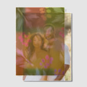 Floral Brown ベラム紙招待状 (オフセット (カップル))