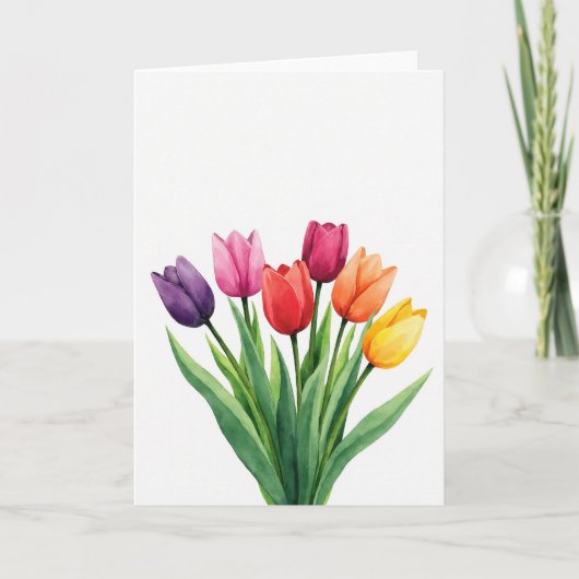 Floral Buds Watercolor Art Card カード (正面)