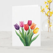 Floral Buds Watercolor Art Card カード (黄色い花)
