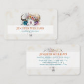 Floral Bull Skull Watercolor Art 名刺 (正面/裏面)