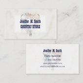 Floral Bull Skull Watercolor Art 名刺 (正面/裏面)