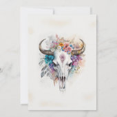 Floral Bull Skull Watercolor Art 招待状 (裏面)