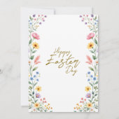 Floral Bunny and Egg Watercolor Easter Brunch 招待状 (裏面)