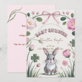 Floral Bunny Baby Shower Invitation 招待状 (正面/裏面)