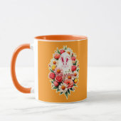 Floral Bunny – Spring Easter Illustration - caneca マグカップ (左)