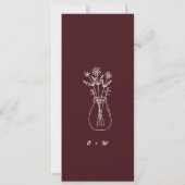 Floral Burgundy Reserved Seating Wedding Tag 招待状 (裏面)