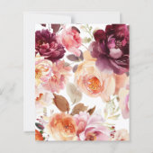 Floral Burgundy Wedding Date Night ideas Cards (裏面)