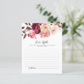Floral Burgundy Wedding Date Night ideas Cards (スタンド正面)