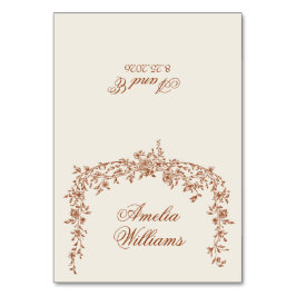 Floral Burnt Orange Beige Boho Terracotta Wedding テーブルナンバー