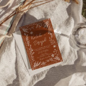 Floral Burnt Orange Terracotta All In One Wedding 招待状
