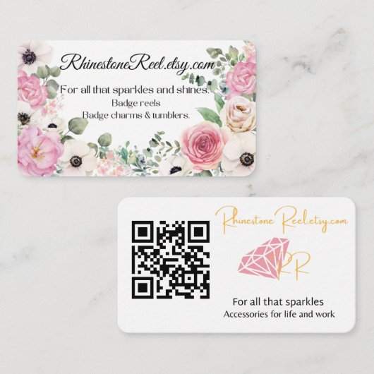 Floral Business card 名刺 (正面/裏面)