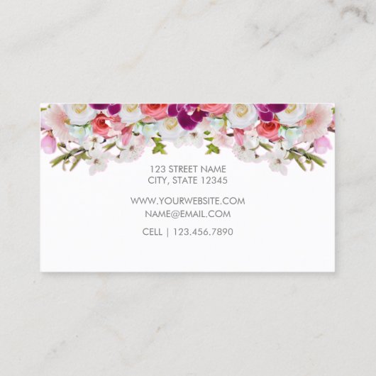 Floral Business Card - II 名刺 (裏面)