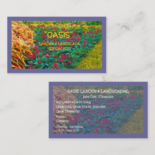 FLORAL BUSINESS CARD/LANDSCAPING, GARDENING,ETC. B 名刺 (正面/裏面)