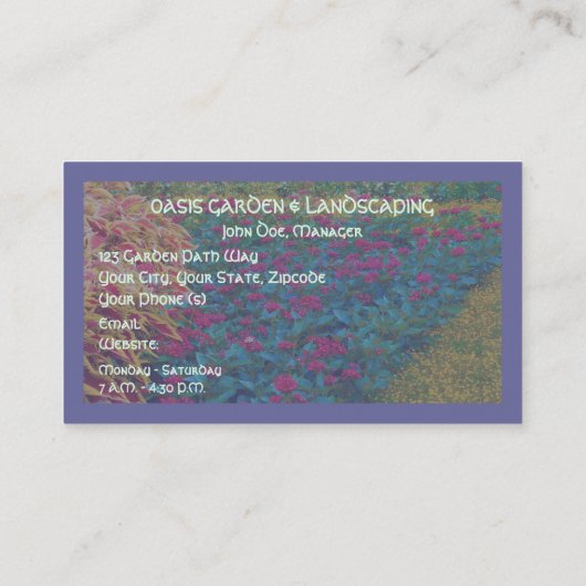 FLORAL BUSINESS CARD/LANDSCAPING, GARDENING,ETC. B 名刺 (裏面)