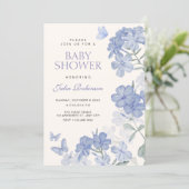 Floral butterflies baby shower 招待状 (スタンド正面)