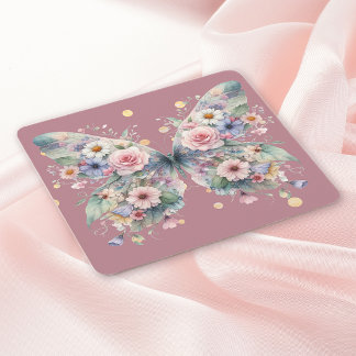 Floral Butterfly スクエアペーパーコースター