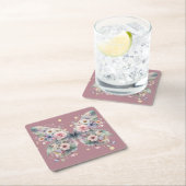 Floral Butterfly スクエアペーパーコースター (インサイチュ)