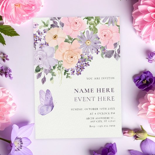 Floral butterfly  招待状