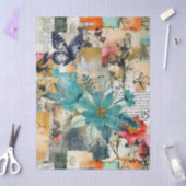 Floral & Butterfly Abstract Art College Decoupage 薄葉紙 (クラフト)
