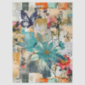 Floral & Butterfly Abstract Art College Decoupage 薄葉紙 (正面)