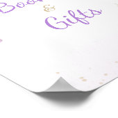 Floral Butterfly Baby Shower Books and Gifts Sign ポスター (角)
