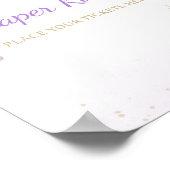 Floral Butterfly Baby Shower Diaper Raffle Sign ポスター (角)