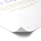 Floral Butterfly Baby Shower Don't Say Baby Sign ポスター (角)