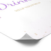 Floral Butterfly Baby Shower Drinks Sign ポスター (角)