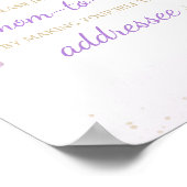 Floral Butterfly Baby Shower Envelope Station Sign ポスター (角)