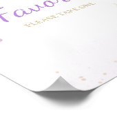 Floral Butterfly Baby Shower Favors Sign ポスター (角)