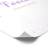 Floral Butterfly Baby Shower Food Sign ポスター (角)