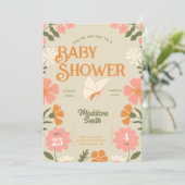 Floral Butterfly Baby Shower Invitation (スタンド正面)