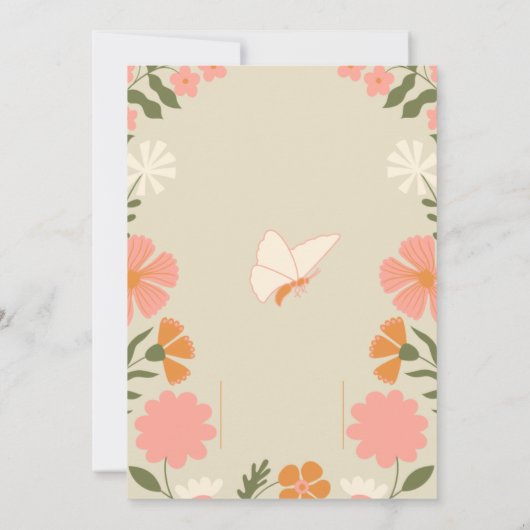 Floral Butterfly Baby Shower Invitation (裏面)