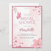Floral Butterfly Bridal Shower Invitation 招待状 (正面/裏面)