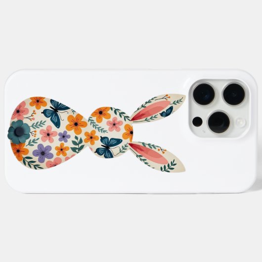 Floral Butterfly Bunny Phone Case  Case-Mate iPhoneケース (裏面 (横))
