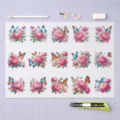 Floral Butterfly Clip-Art Illustration Decoupage 薄葉紙 (クラフト)