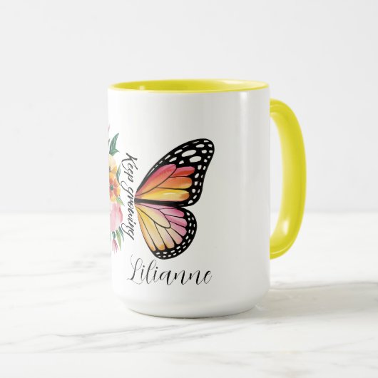 Floral Butterfly Design  マグカップ (正面右)