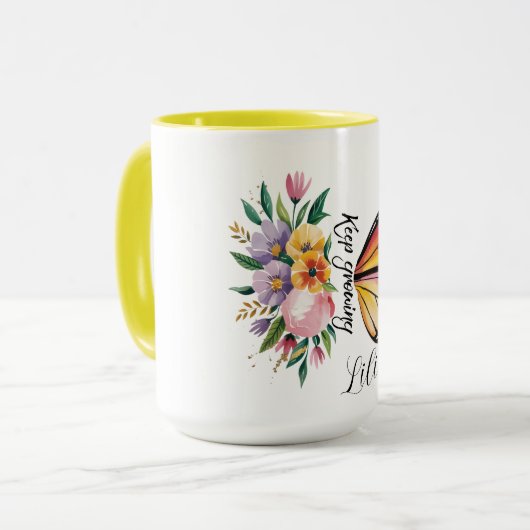 Floral Butterfly Design  マグカップ (正面左)