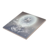 Floral Butterfly Gray Blue Animal Fantasy タイル (側面)