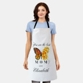 Floral Butterfly Mother's Day Personalized Apron エプロン (着用した状態)
