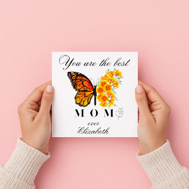 Floral Butterfly Mother's Day Personalized Card 招待状