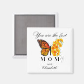 Floral Butterfly Mother's Day Personalized Magnet マグネット (正面/裏面)