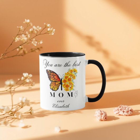 Floral Butterfly Mother's Day Personalized Mug マグカップ