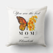 Floral Butterfly Mother's Day Personalized Pillow クッション (正面)