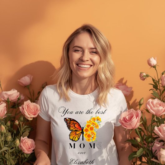 Floral Butterfly Mother's Day Personalized T-Shirt Tシャツ