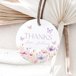 Floral Butterfly Pastel Bridal Shower Favor Tags フェイバータグ