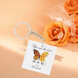Floral Butterfly Personalized Acrylic Keychain キーホルダー