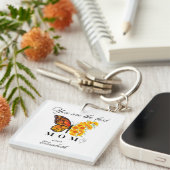 Floral Butterfly Personalized Acrylic Keychain キーホルダー (正面右)