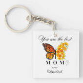 Floral Butterfly Personalized Acrylic Keychain キーホルダー (正面)